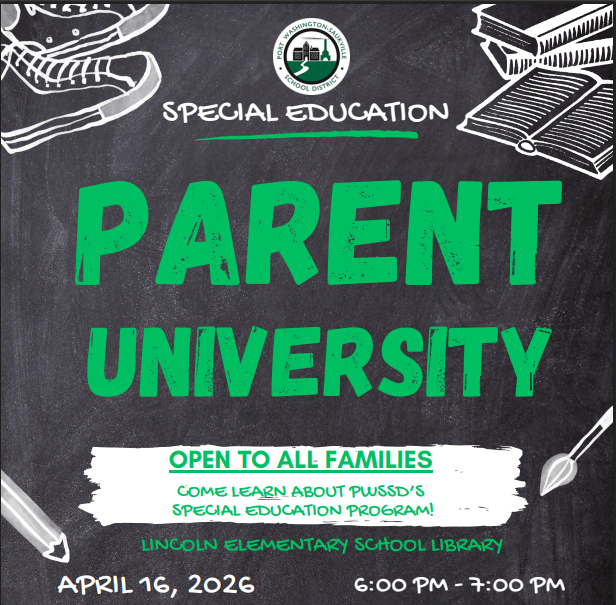 Parent University in green lettering with a description of the event that matches the post.