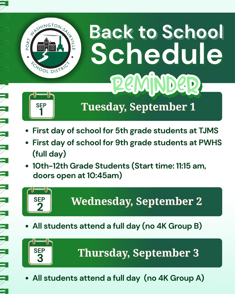 Back to School Reminder Schedule