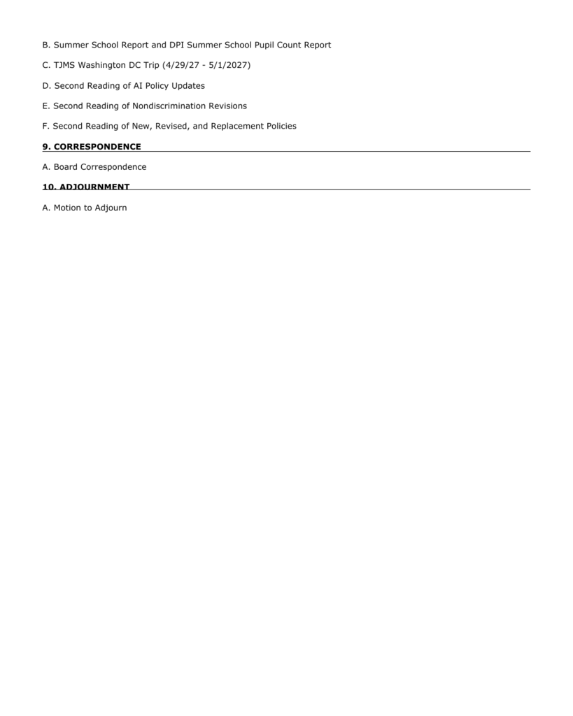 Board Meeting Agenda (9-28-26) Page 1