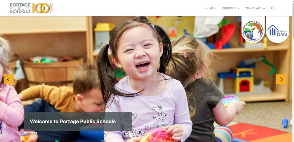 a screenshot of the homepage of PPS showing a girl smiling to the camera