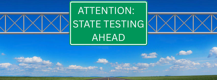 ROAD SIGN ON ROAD...ATTENTION STATE TESTING AHEAD