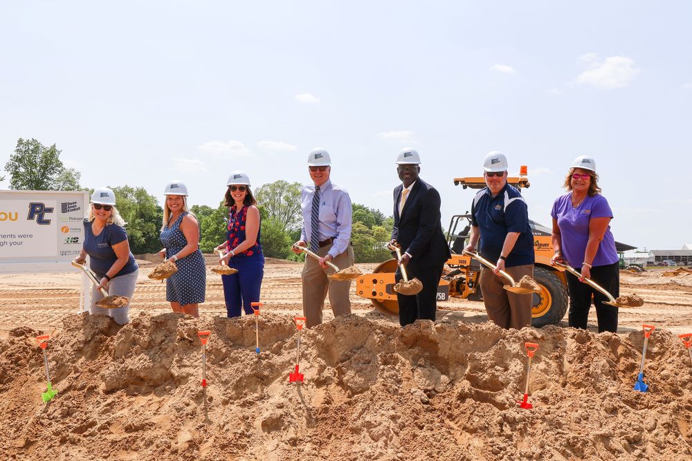 Administrators at a groundbreaking
