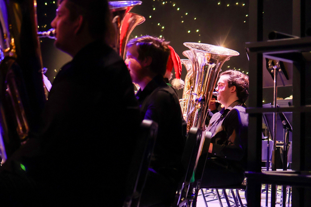 students playing tubas