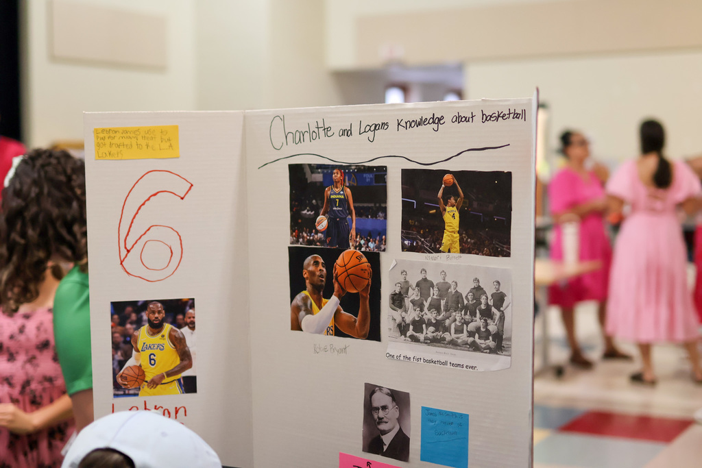 a presentation board of basketball
