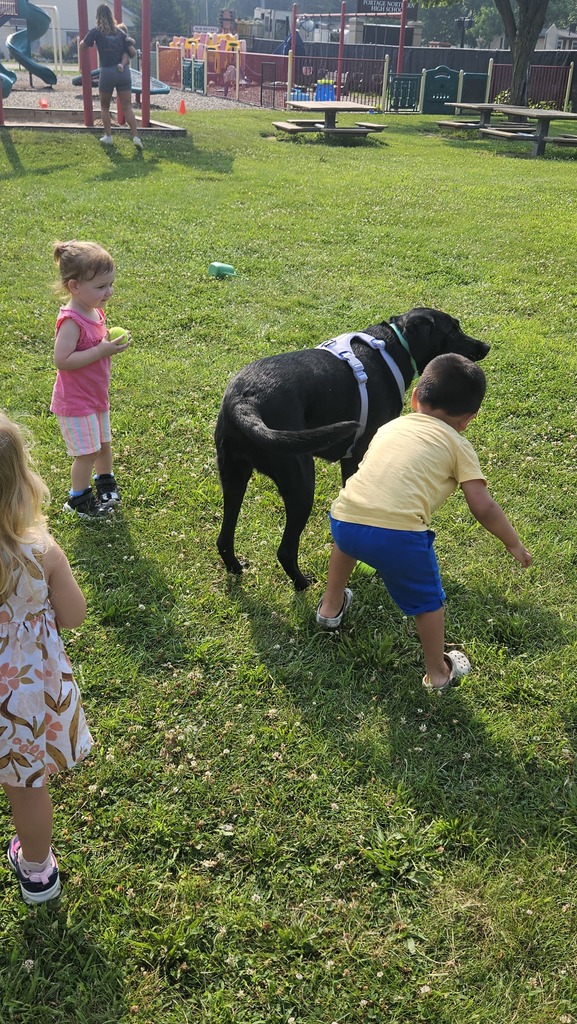 three kids and a dog