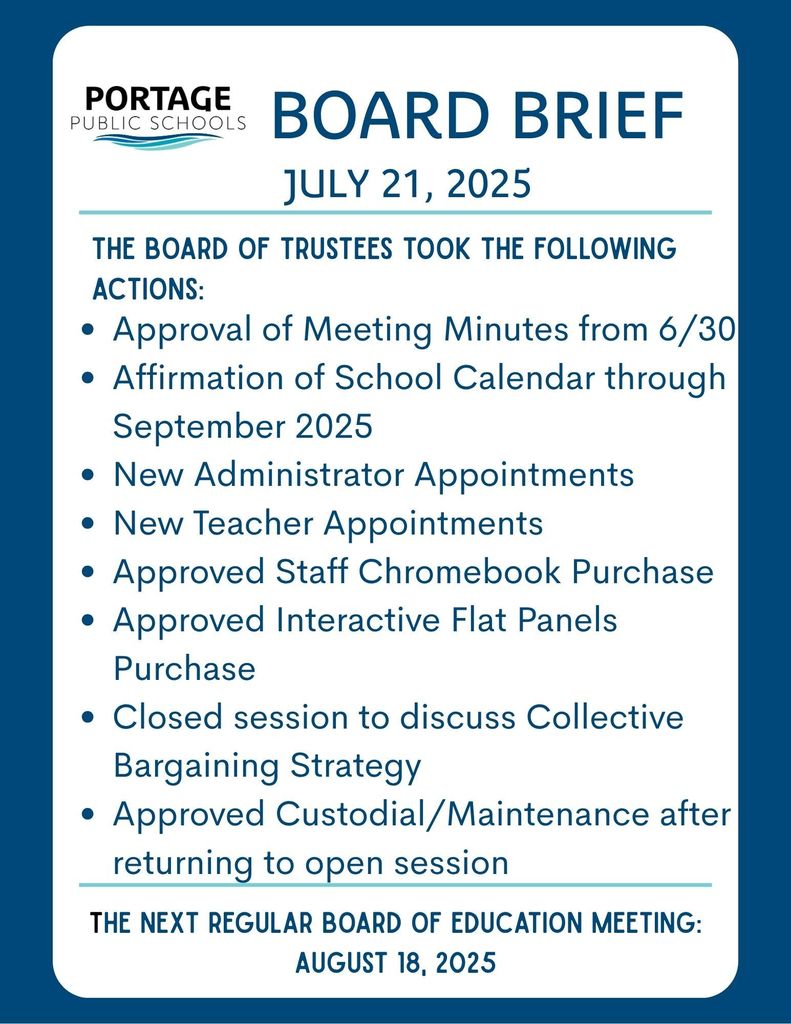 Actions taken by the Board of Trustees on July 21, 2025