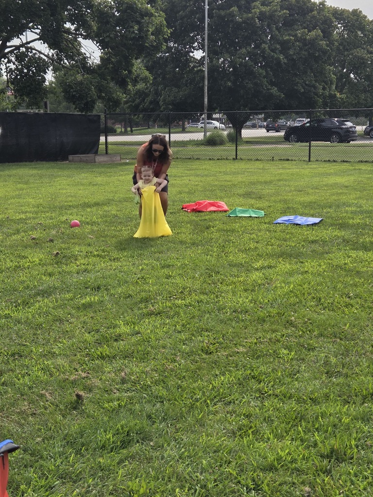 A child in a sack race.