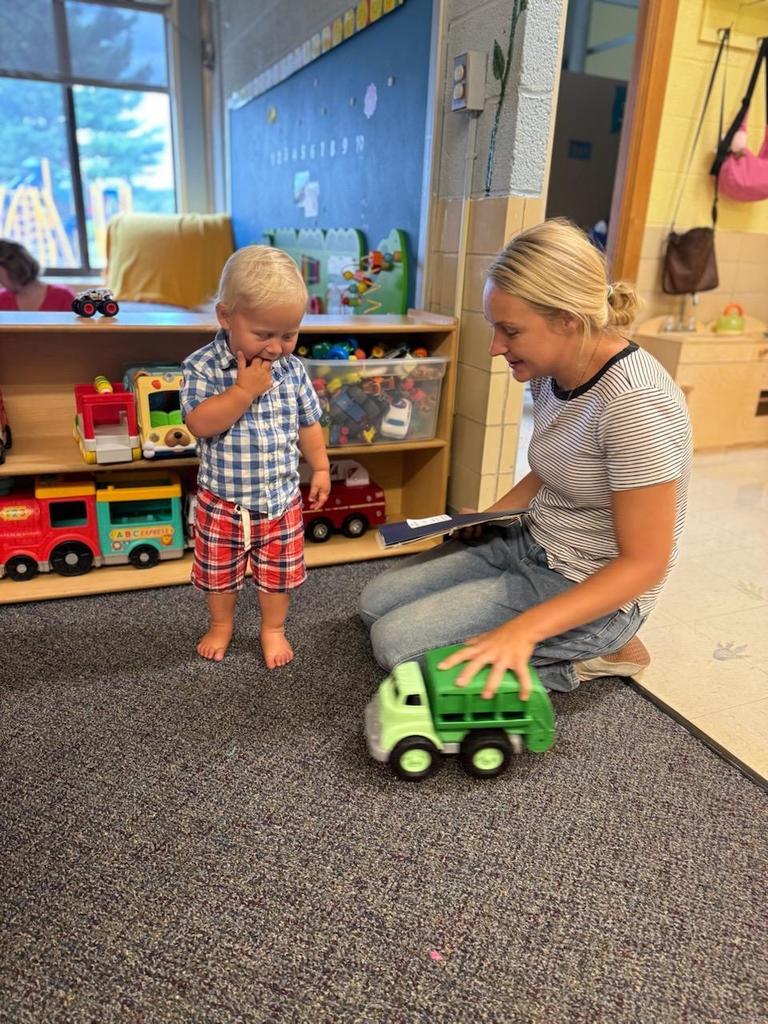 Student in Mixed Age Classroom with their Mom.