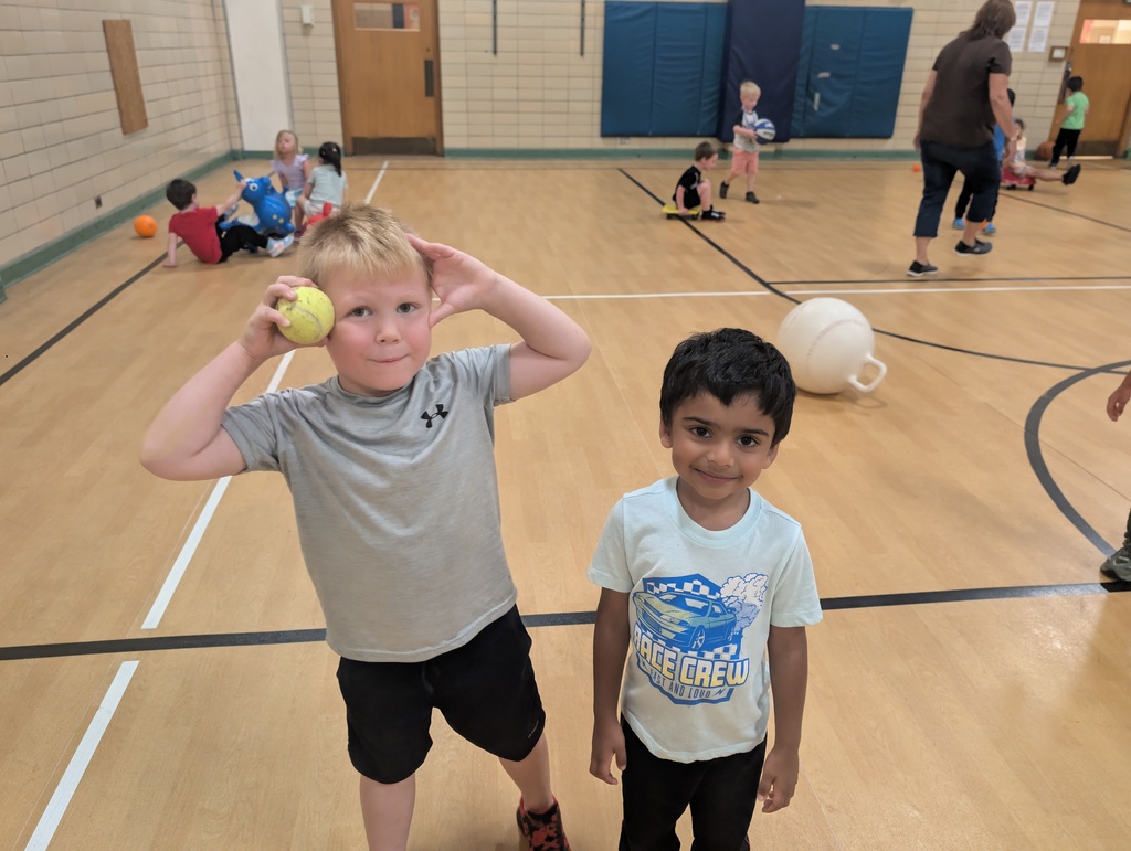 Boys playhing with a ball in the gym.
