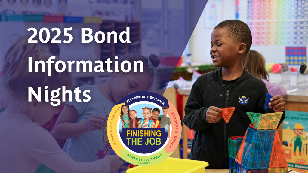 2025 bond information night text with photo of students