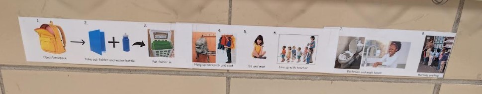 Hallway visual schedule.