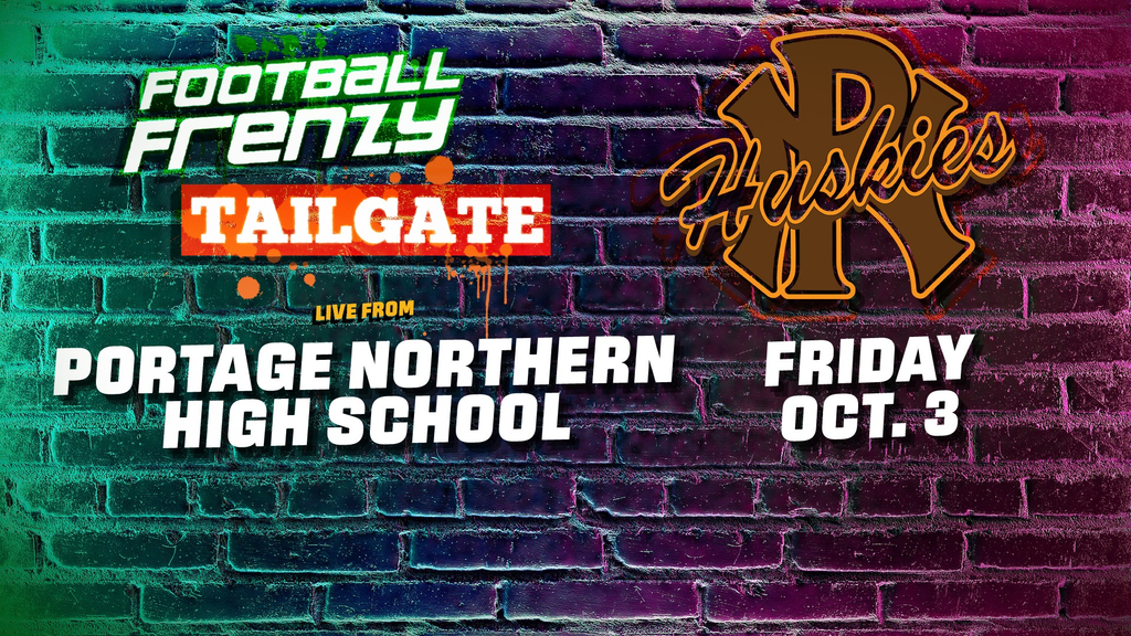 Football Frenzy Tailgate live from Portage Northern High School PN Huskies logo, Friday Oct.3