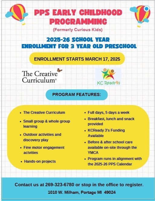 Flyer for 3 Year Old Preschool Enrollment