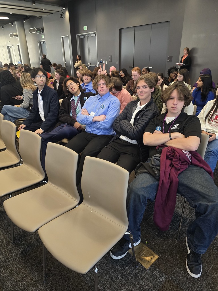 students at conference