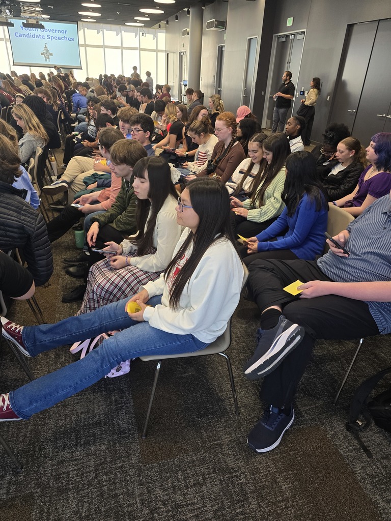 students at conference