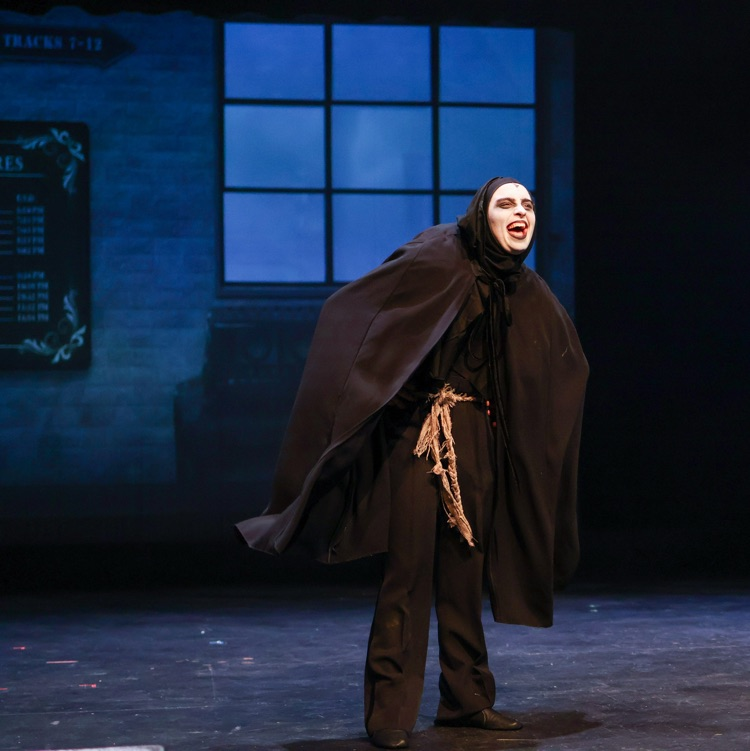 a character on stage