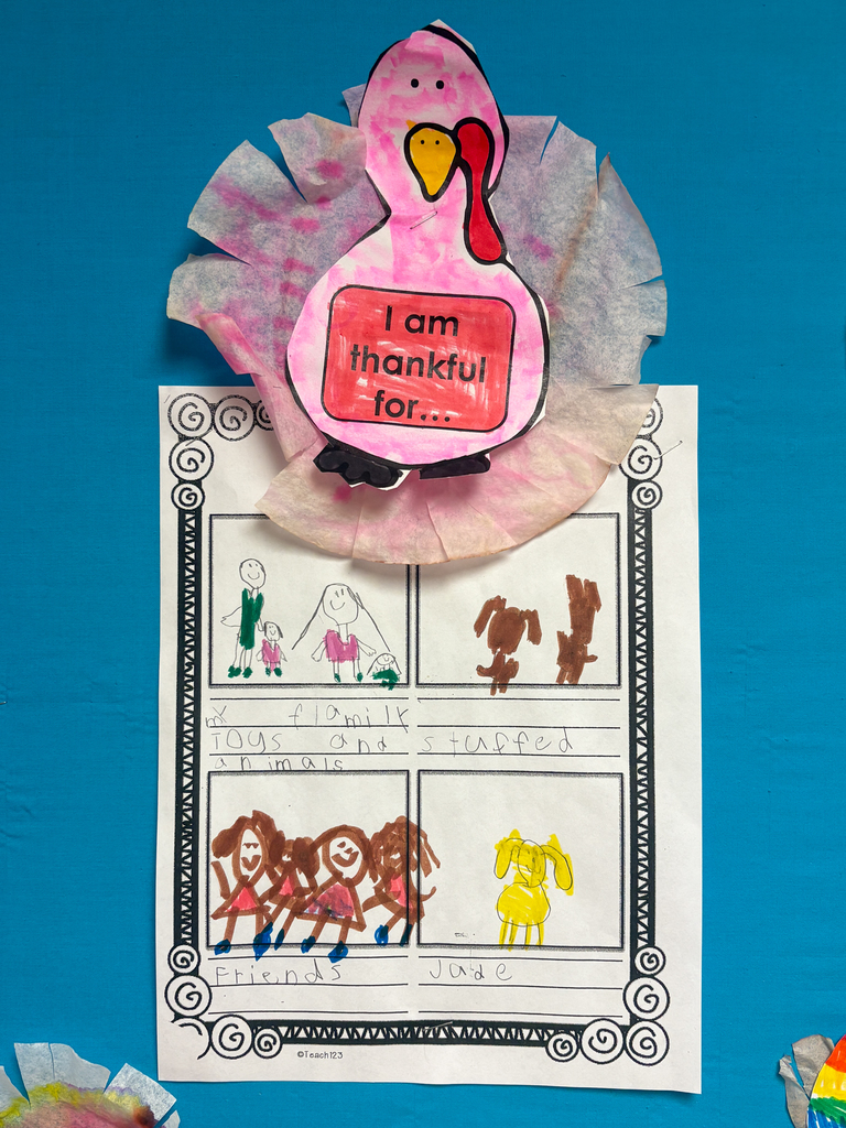 student artwork hung on a school hallway wall