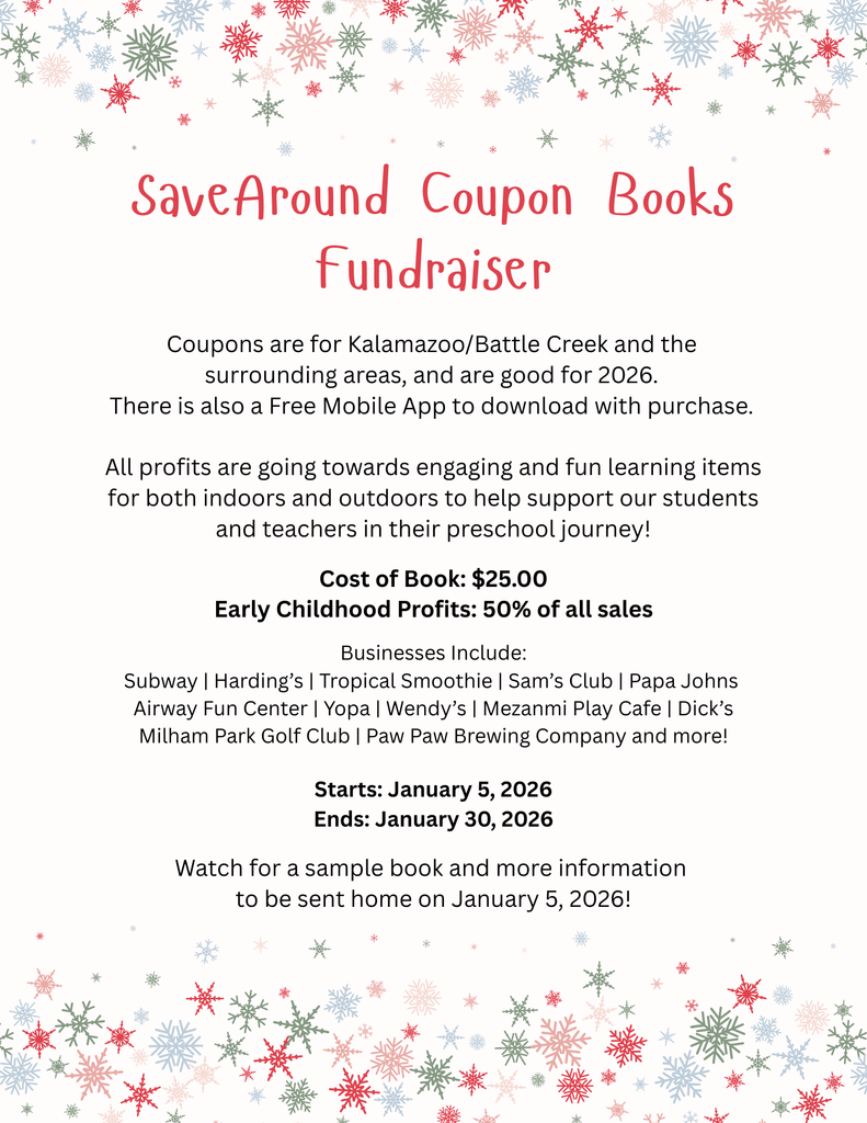 SaveAround Coupon Books Fundraiser 50% profit starting January 5, 2026