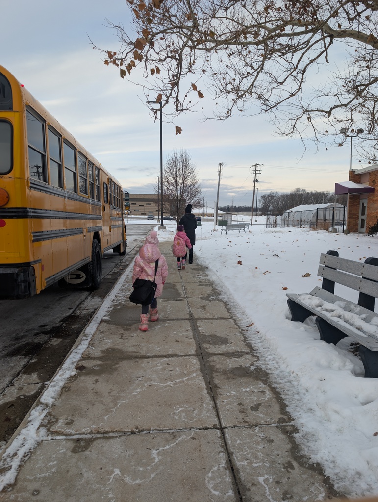 Students walking to the bus.