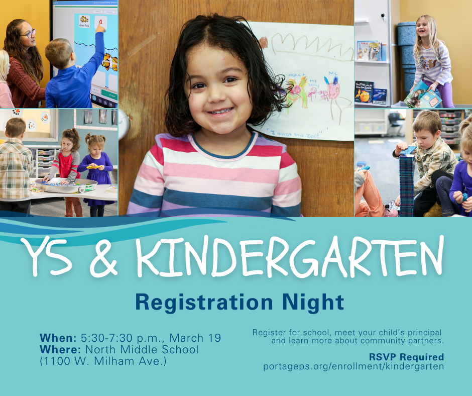 a graphic for y5 kindegarten registration, text in caption