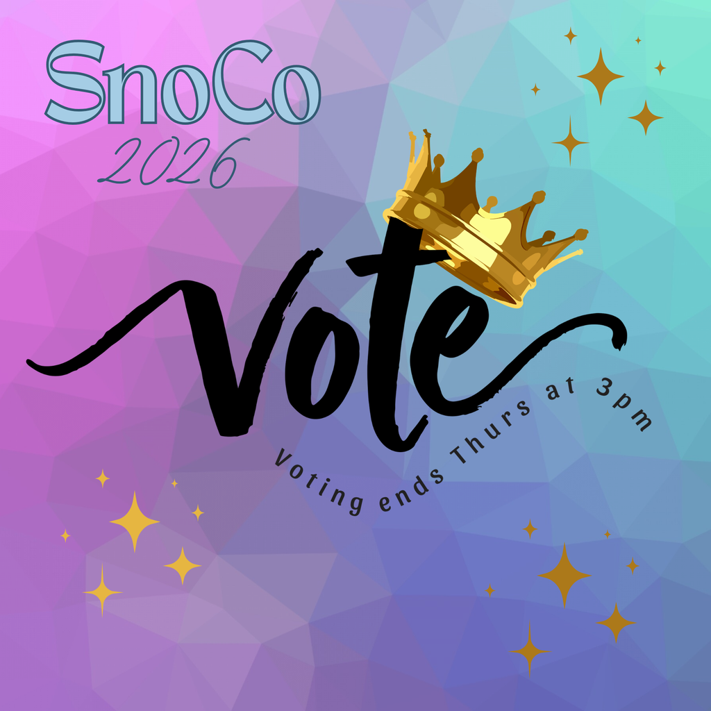 SnoCo 2026 VOTE voting ends thurs at 3pm with crown and sparkles