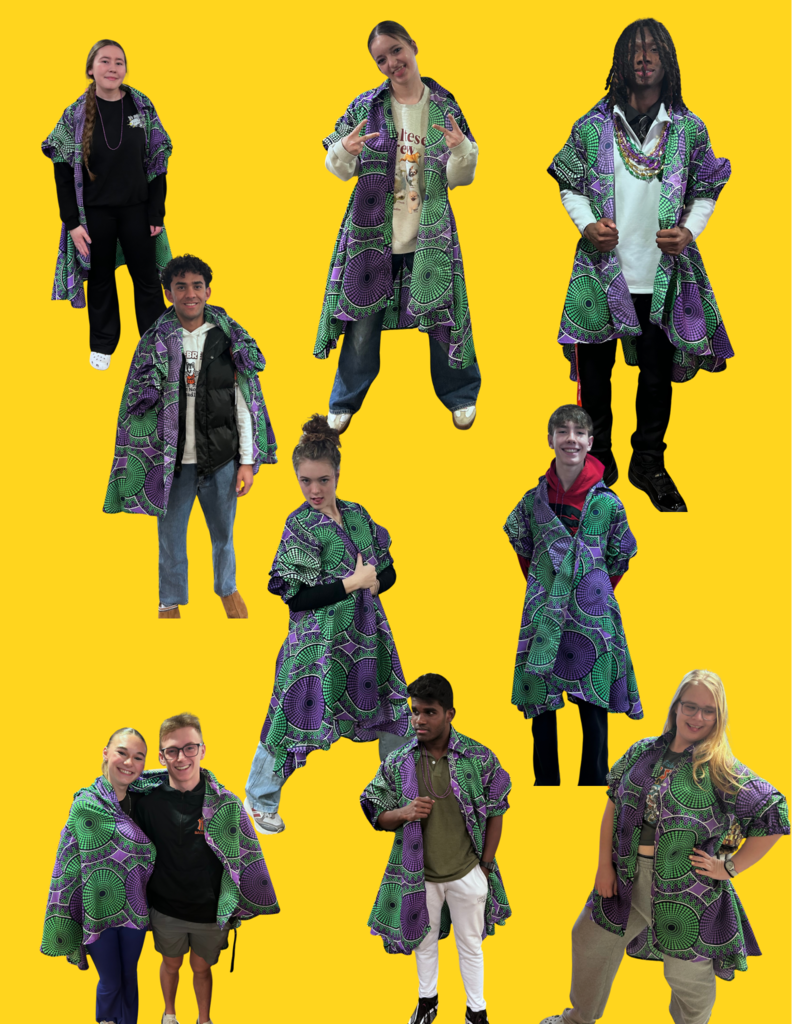 students dressed for Mardi Gras