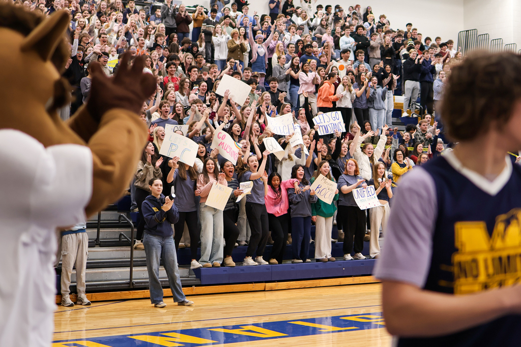fans cheer loudly in the background during a basketball game