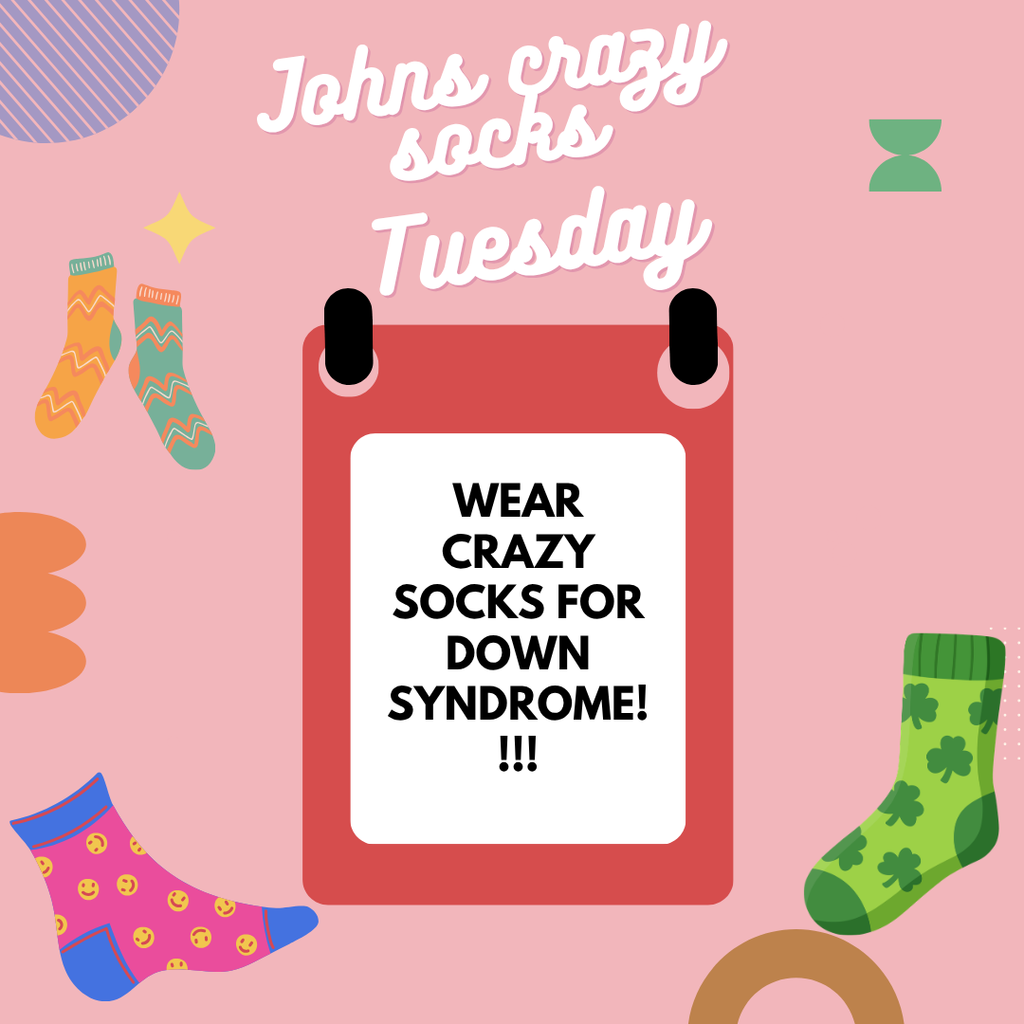 Johns Crazy Socks Tuesday wear crazy socks for down syndrome!