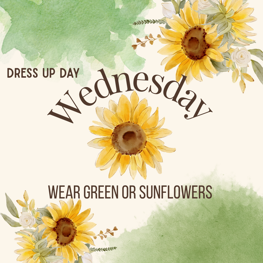 dress up day wednesday wear green or sunflowers