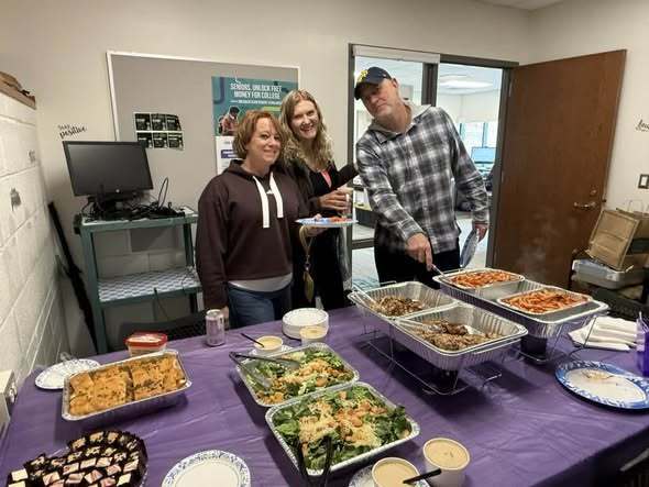 Teachers smiling for the awesome lunch