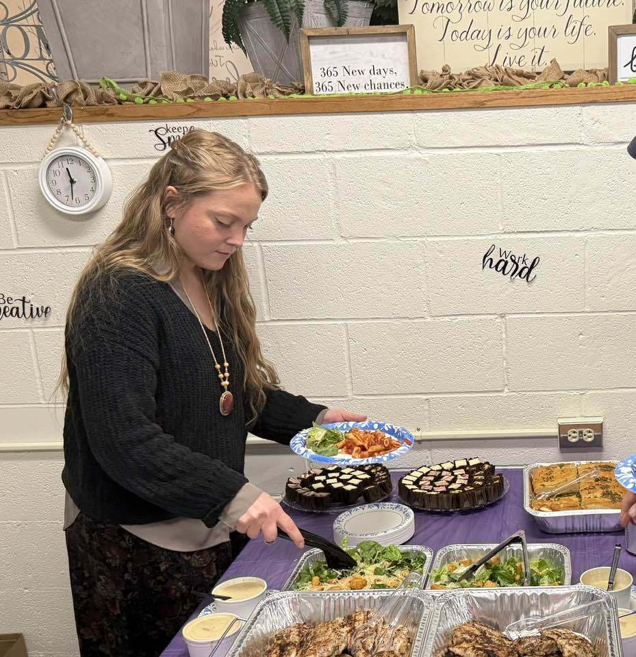 Teacher getting lunch