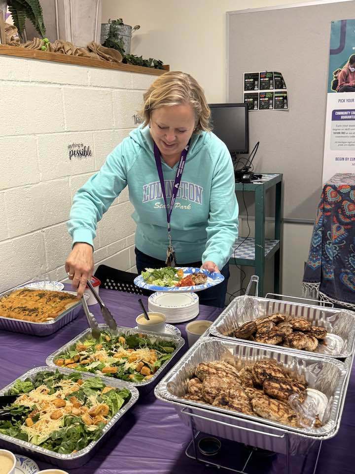 Teacher getting lunch