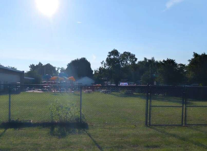 Our playground under the shinning sun with no clouds in the sky.