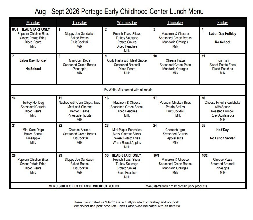 Lunch Menu