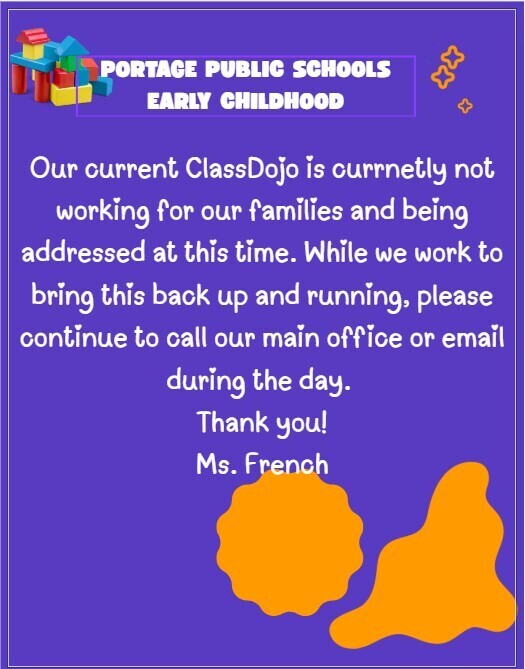 a Canva text telling everyone that ClassDojo is not working.