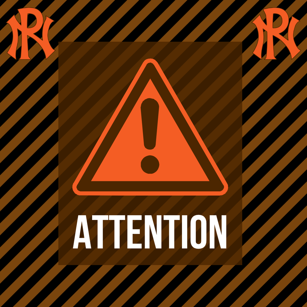 PN Logo, triangle with exclamation point and work "attention"