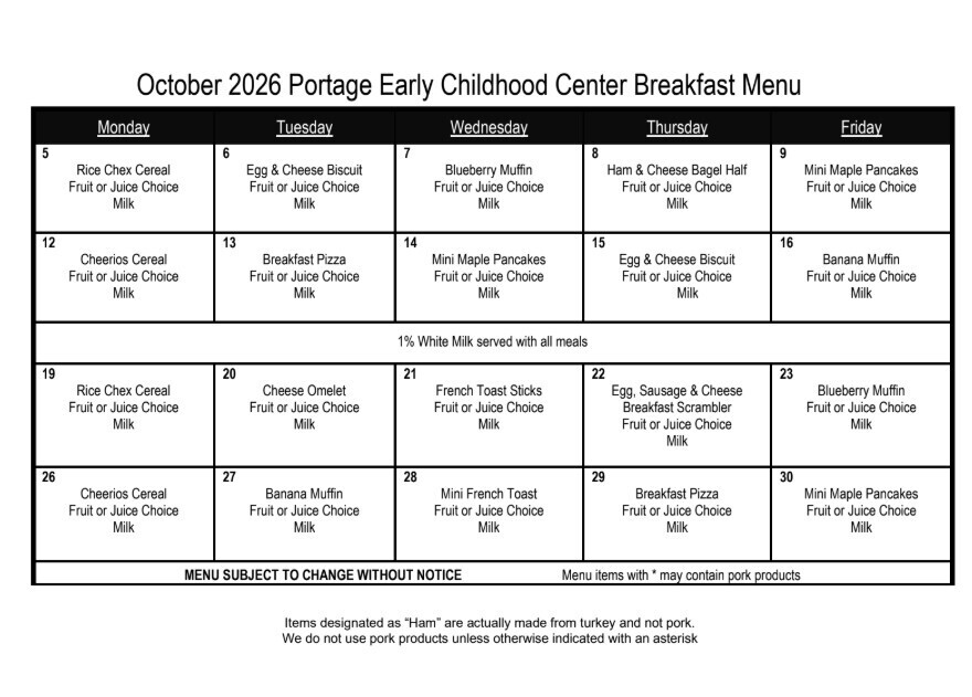 picture of a breakfast menu