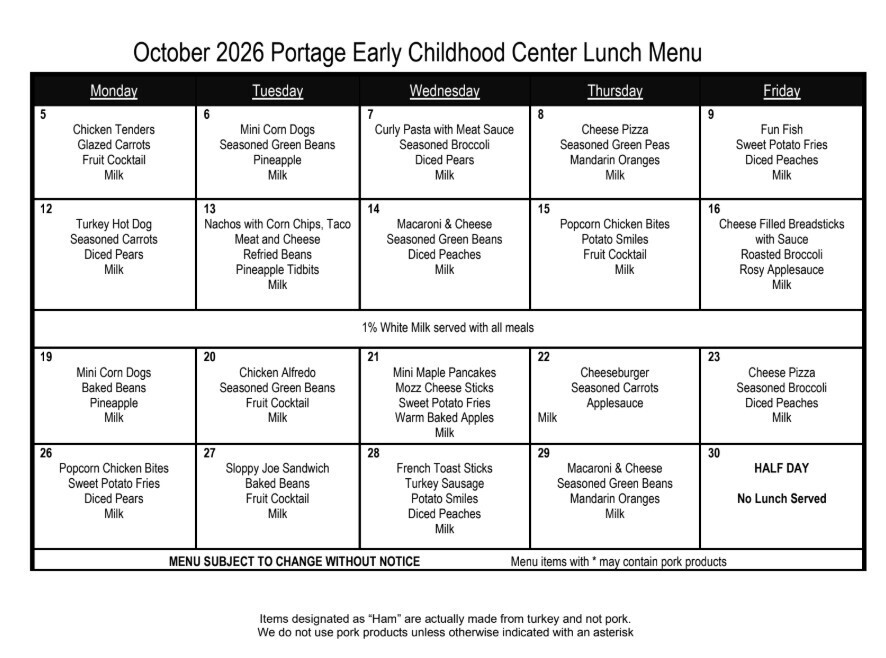 a picture of a lunch menu
