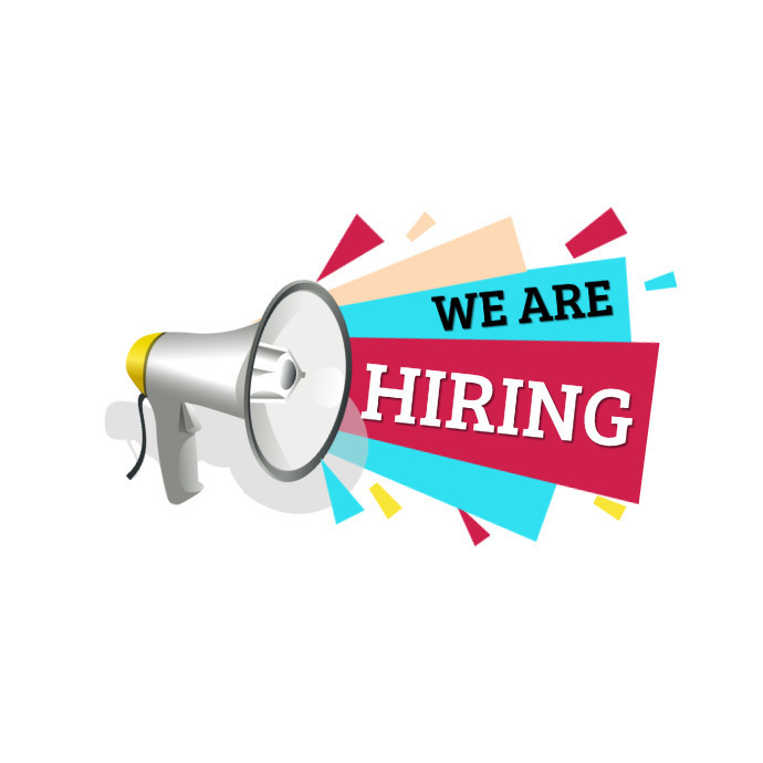 We Are Hiring with megaphone graphic