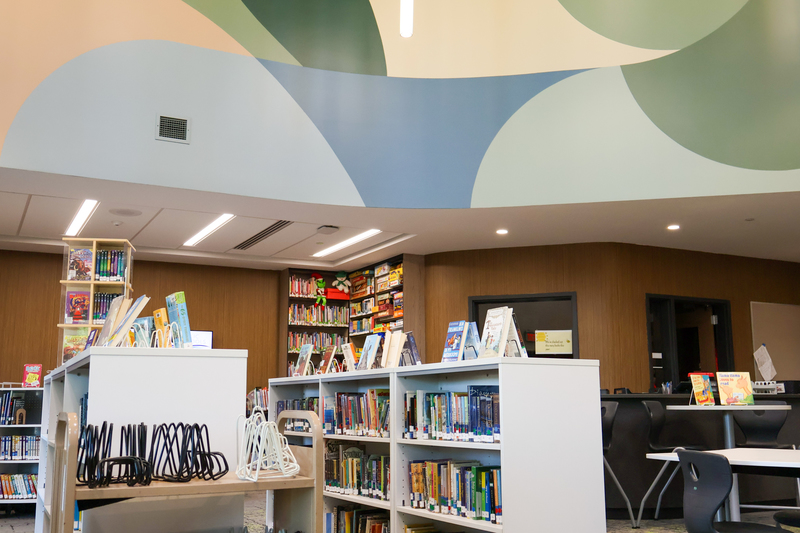 a library  in a school
