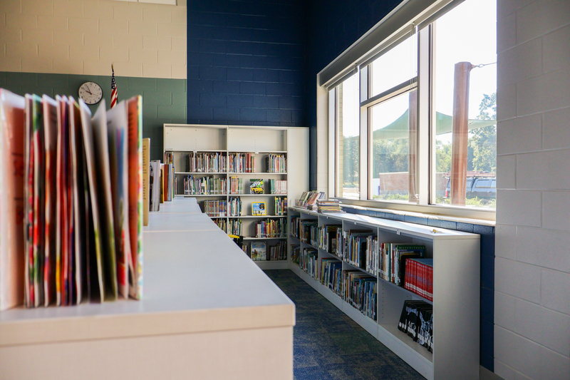 a library inside a school