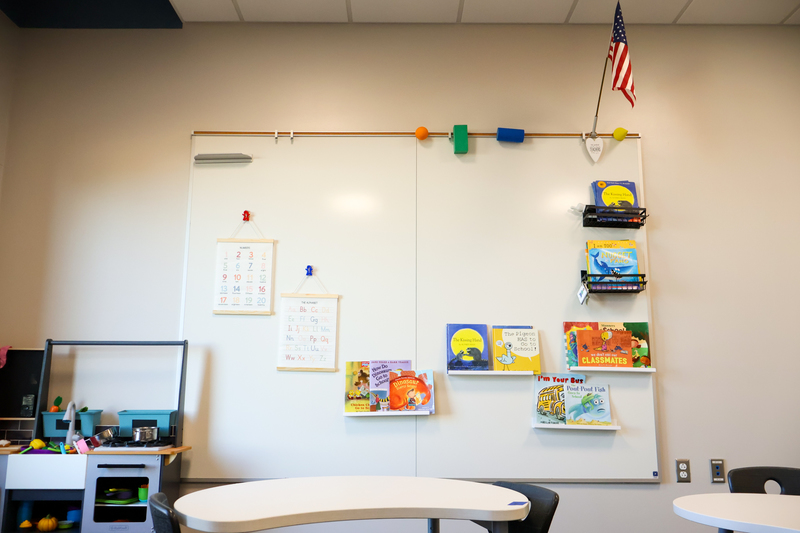 a whiteboard inside a classroom