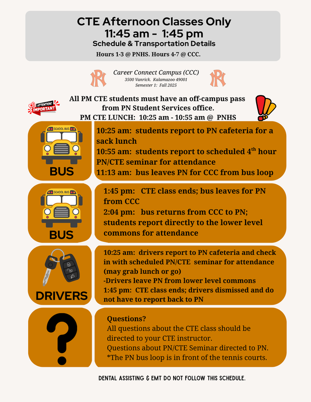 CTE AFTERNOON CLASSES ONLY