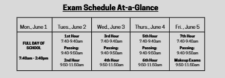 6/1 full day, 6/2-6/5 half day ends at noon.