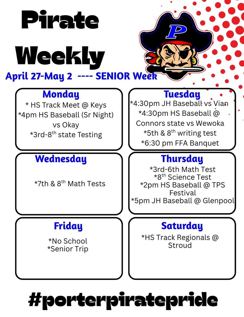 weekly schedule