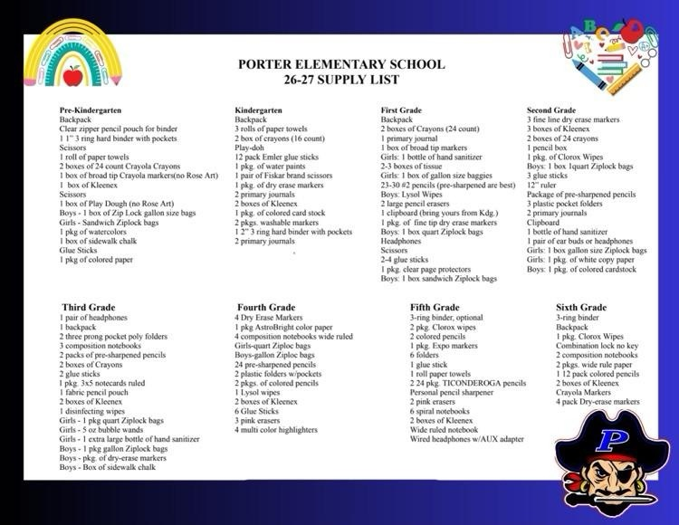 supply list