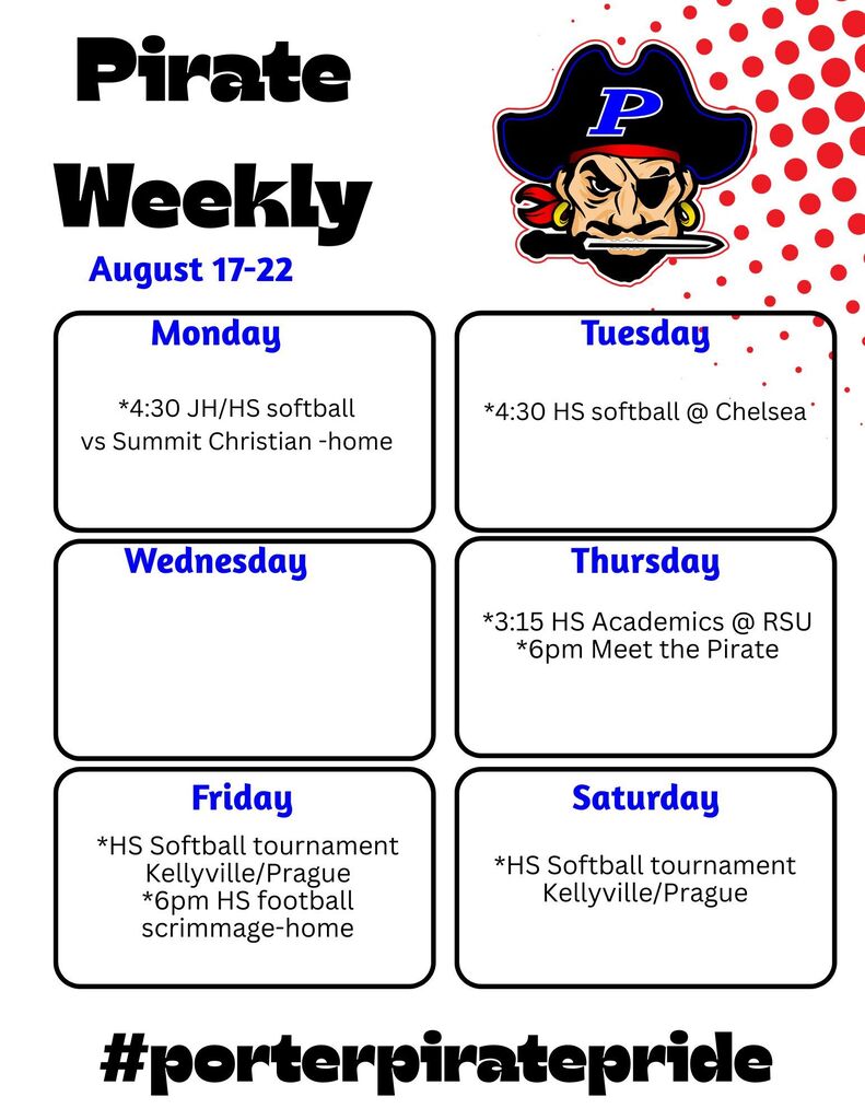 weekly schedule
