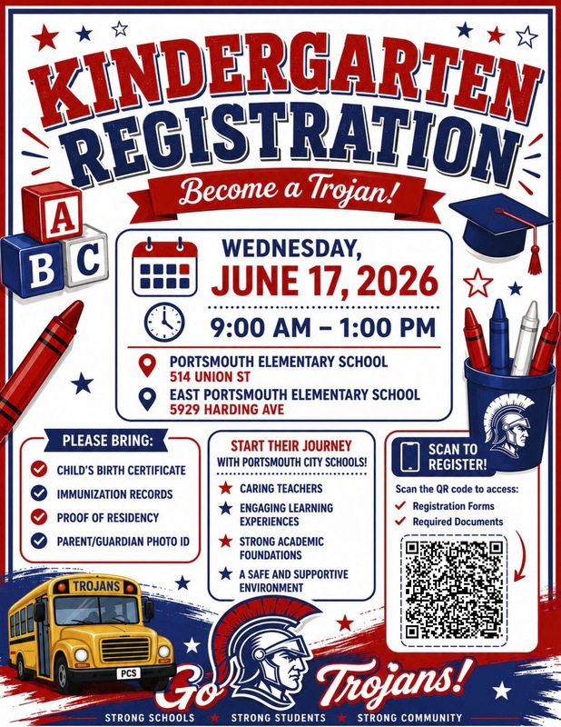 Portsmouth City Schools Kindergarten Registration Information