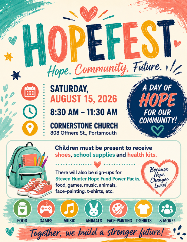 Hopefest August 15 Cornerstone church