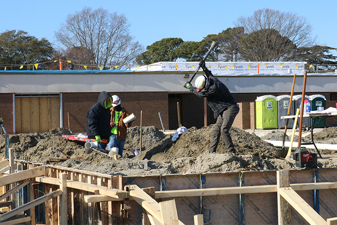 Construction workers breaking ground on new renovations to PACE Center